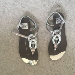 Dolce Vita Silver and pewter flat sandals